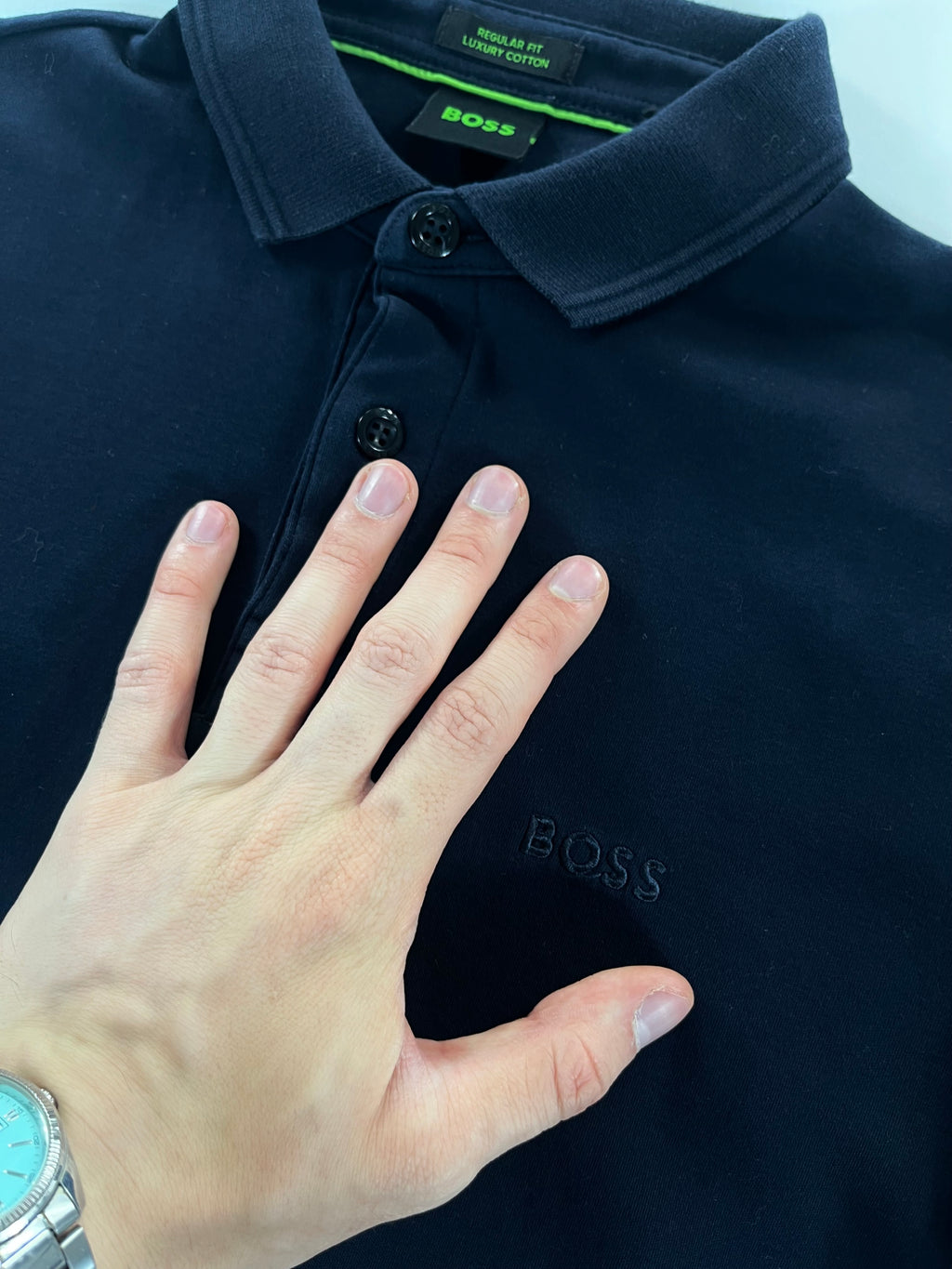 Hugo Boss Regular Fit Luxury Cotton longsleeve pólóing