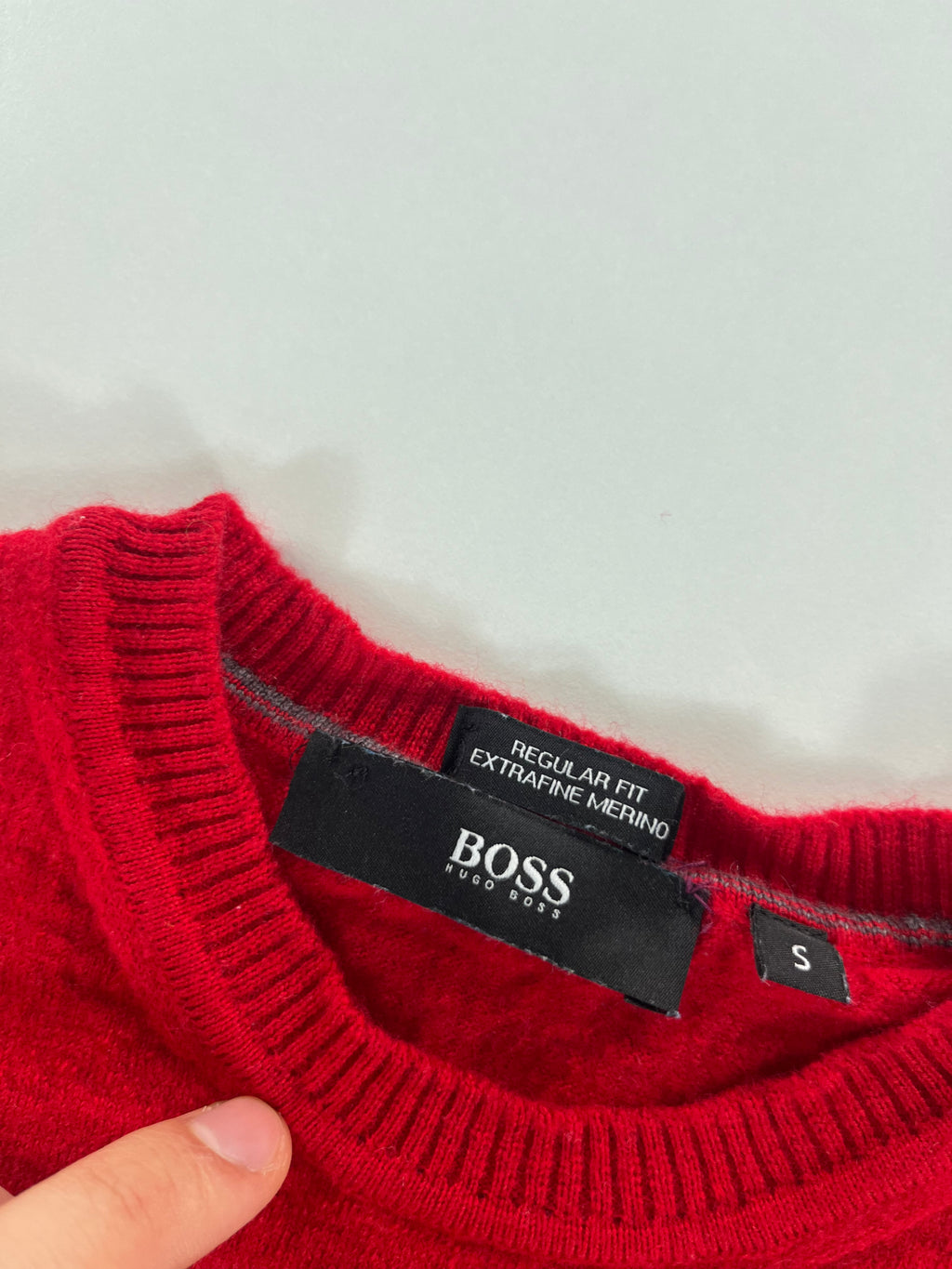 Hugo Boss Regular Fit Extrafine Merino crewneck pulóver